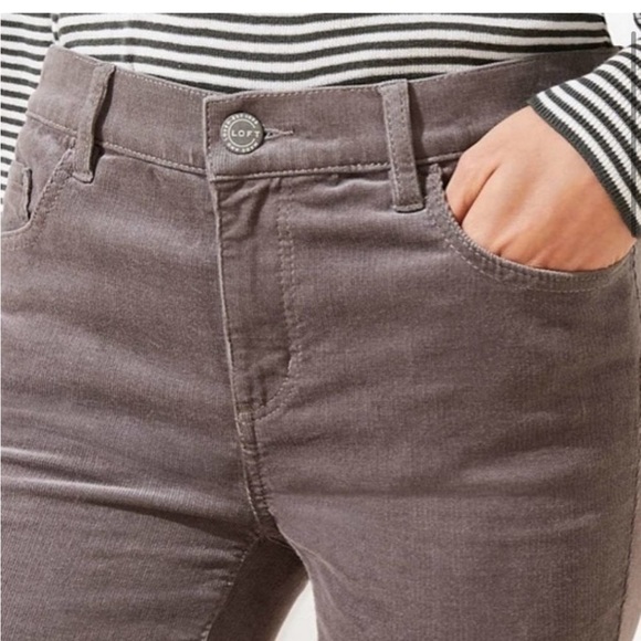 Loft Skinny Corduroy Grey Pants Size 31/12 - Picture 3 of 7
